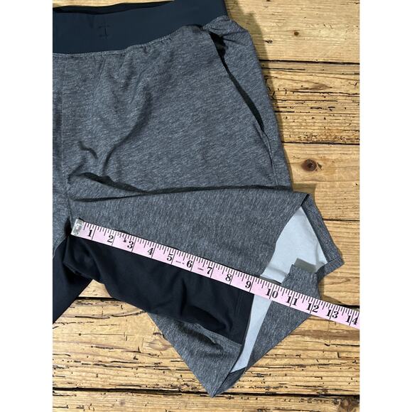 Lululemon Men Sz L Heathered Texture Printed Grey Deep Coal T.H.E. Linerless 9” - Picture 5 of 8